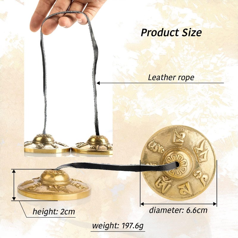ZenBless Tibetan Tingsha Cymbals 2pcs, with Storage Box and Fabric Case, Meditation Sanskrit Brass Chime Bells for Spiritual Healing Mindfulness, Yoga Buddhist, Relaxation Musical Instruments - Image 5